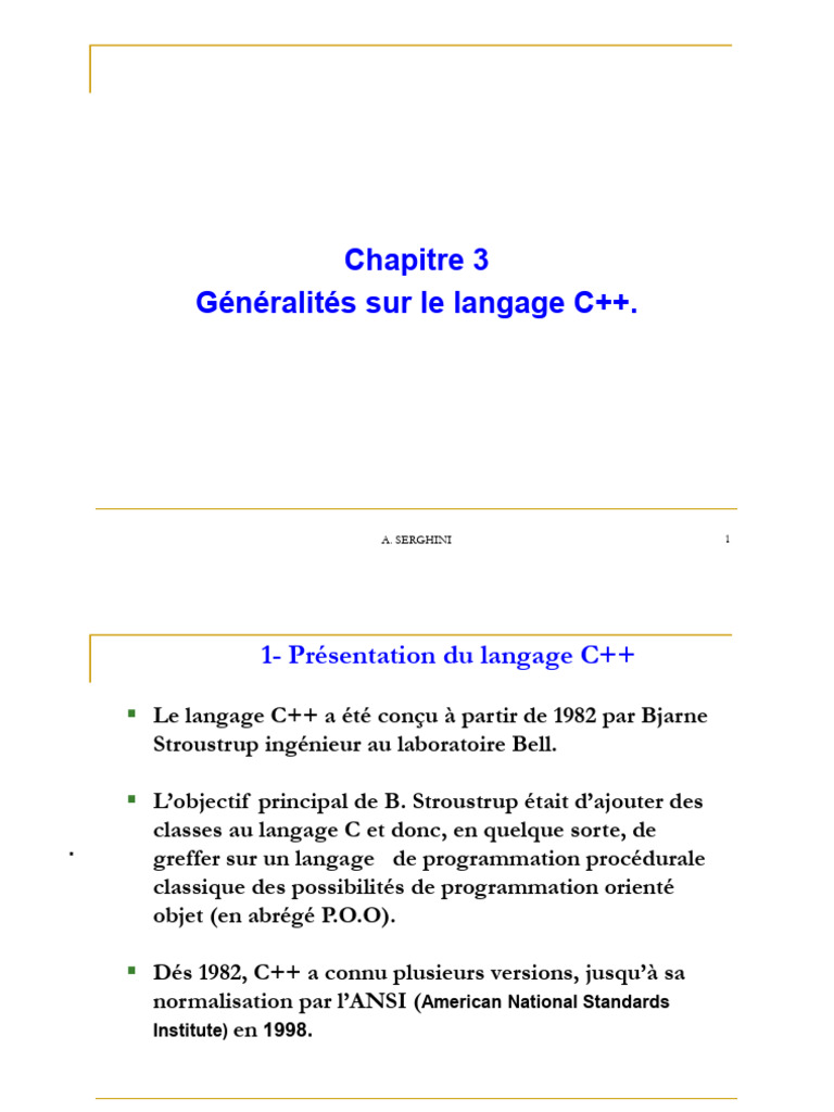 Introduction au langage C++ et ses bases | PDF | Variable (informatique ...
