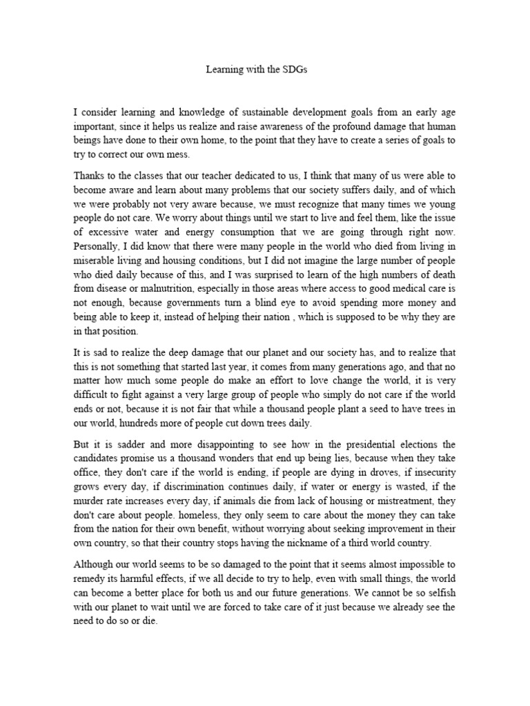 Learning With The SDGs Complete | PDF | Learning