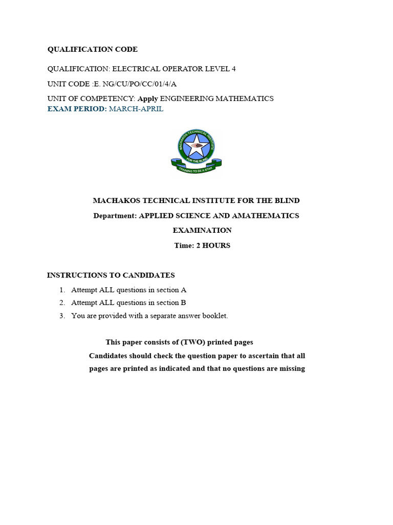 Electrical Operator Level 4 Exam Guide | PDF | Technology & Engineering