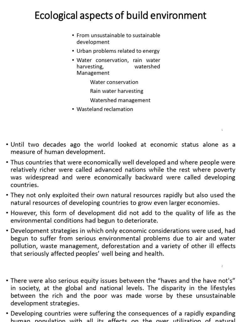 Ecological Insights for Sustainable Development | PDF | Groundwater ...