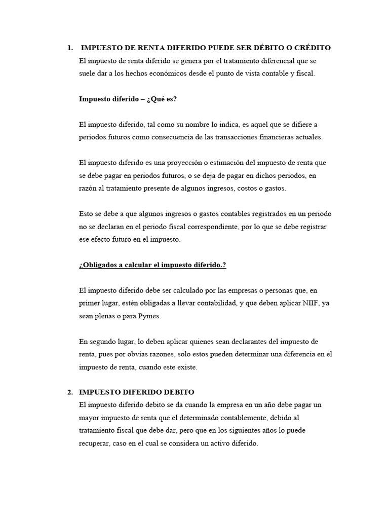 Impuesto sobre la Renta Diferido Explicado | PDF | Contabilidad | Impuestos