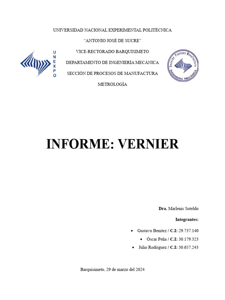 Incertidumbre en Mediciones con Vernier | PDF | Metrología | Medición