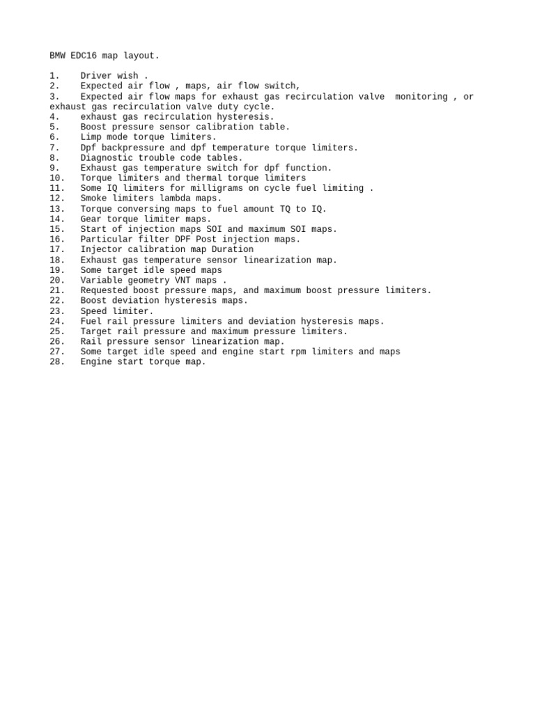 BMW EDC16 Tuning Map Overview | PDF | Science & Mathematics ...