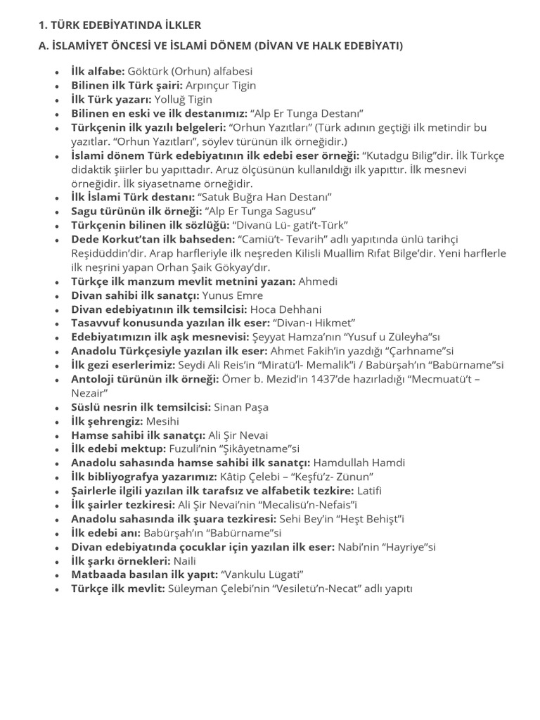 edebiyatta enler ilkler | PDF