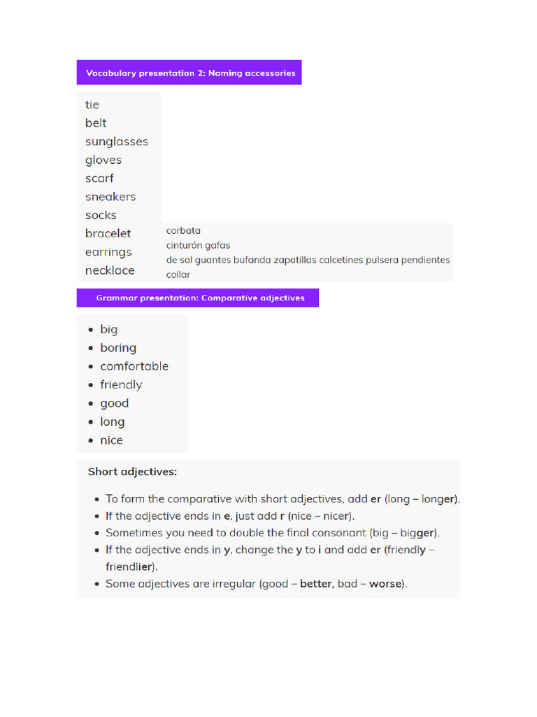 Ingles A2 Unidad 9 | PDF