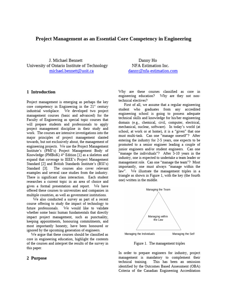 Project management as an essential core 1 pdf project management
