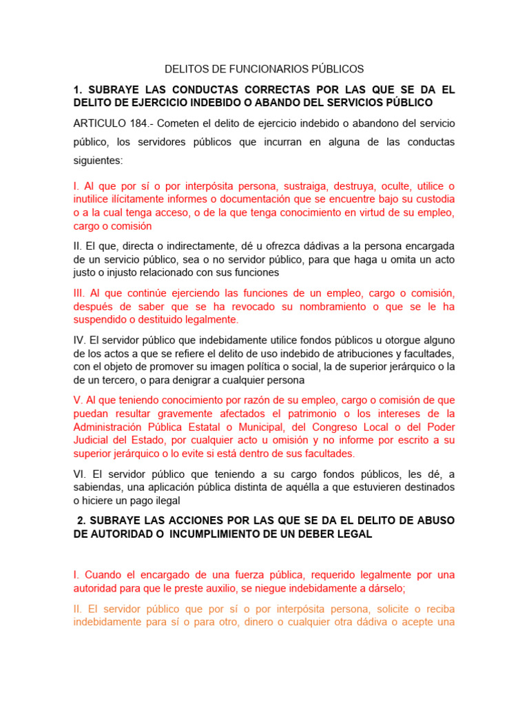 Examen Segunda Parte Delitos De Funcionarios Publicos Pdf Perdón