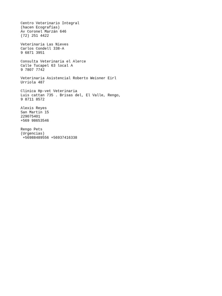 Veterinaria Asistencial Roberto Weisner Eirl