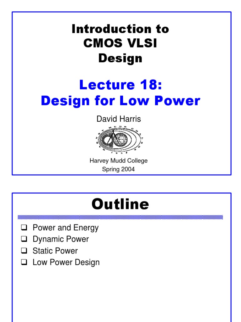 Introduction To Cmos Vlsi Design: Design For Low Power | PDF | Cmos ...