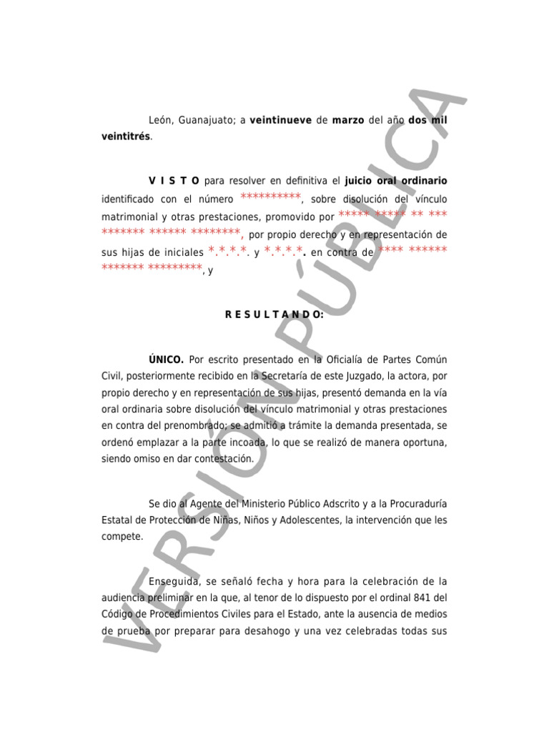 Sentencia de Alimentos | Descargar gratis PDF | Divorcio | Pensión