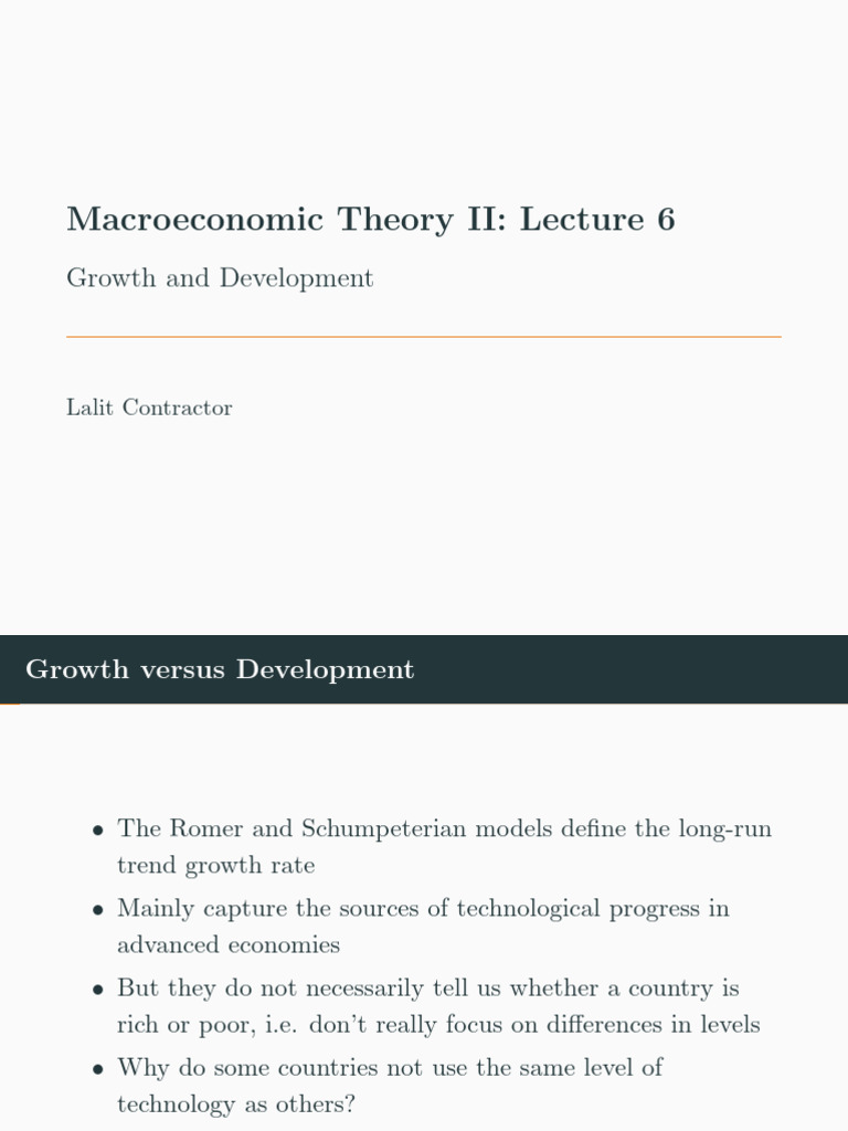 Growth and Development in Economics | PDF | Economic Growth ...