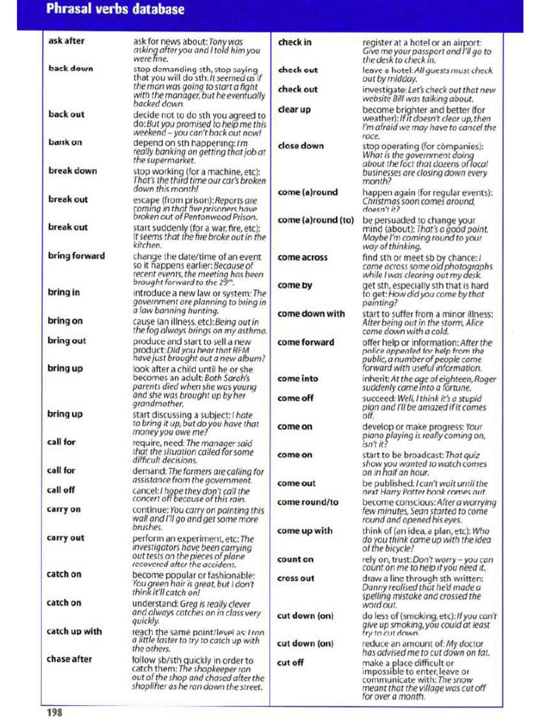 Handout de Phrasal Verbs | PDF