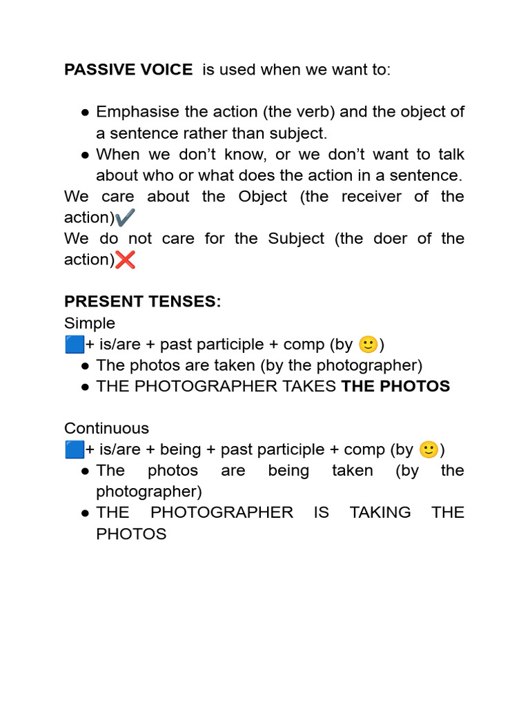 Understanding Passive Voice Structures | PDF | Perfect (Grammar) | Verb