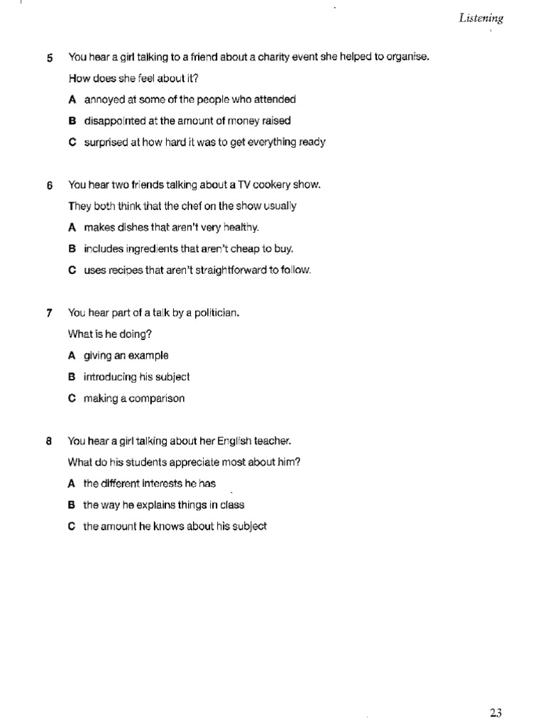 test 5 listening | PDF
