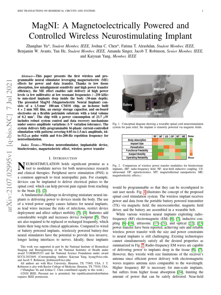 Magni: A Magnetoelectrically Powered and Controlled Wireless ...