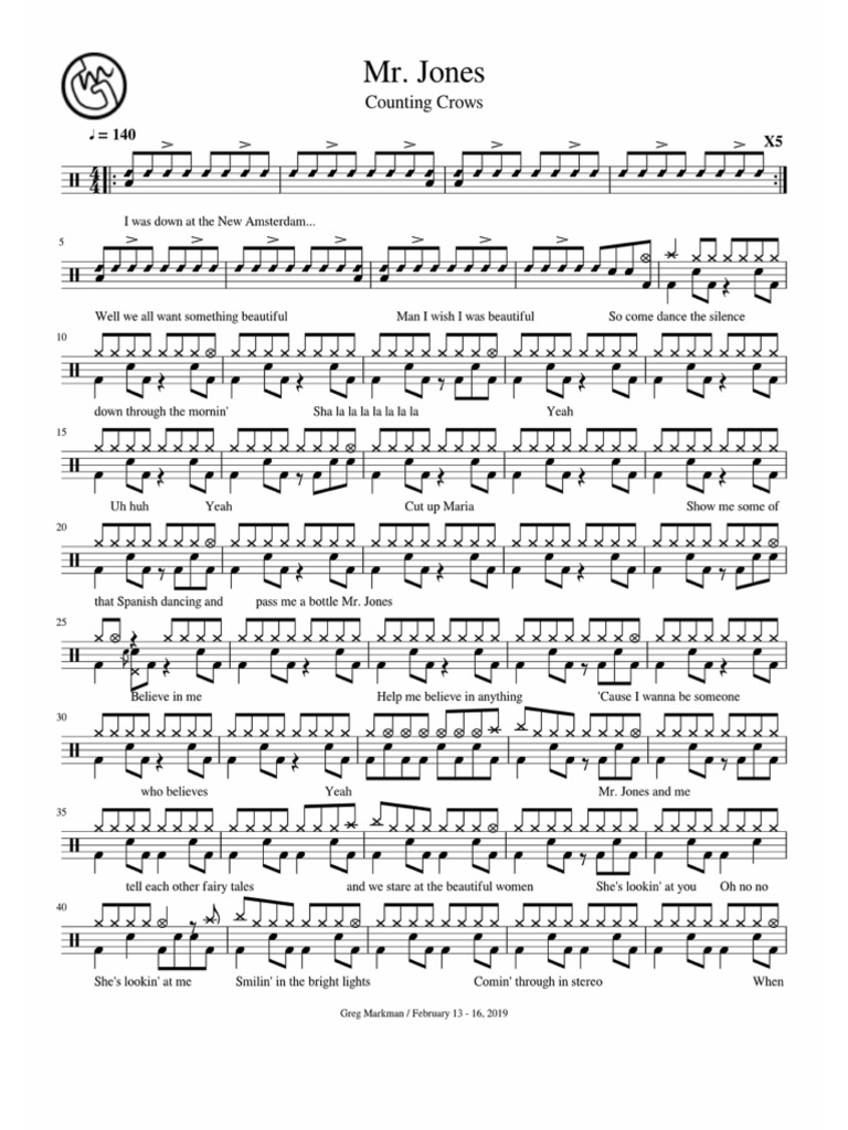 The Counting Crows - Mr Jones | PDF