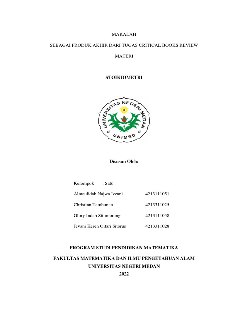 Ulasan Buku Stoikiometri Kimia | PDF | Metode & Bahan Ajar | Sains ...