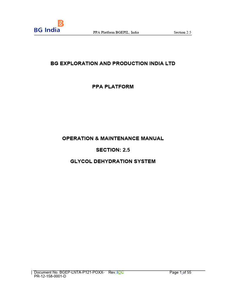 2.5 Glycol Dehydration System | Download Free PDF | Filtration | Flow