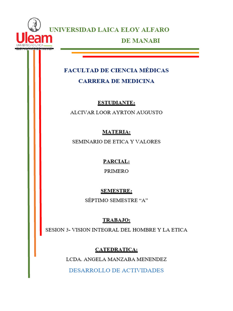 Sesión 3-Visión Integral Del Hombre y La Ética | PDF | Moralidad