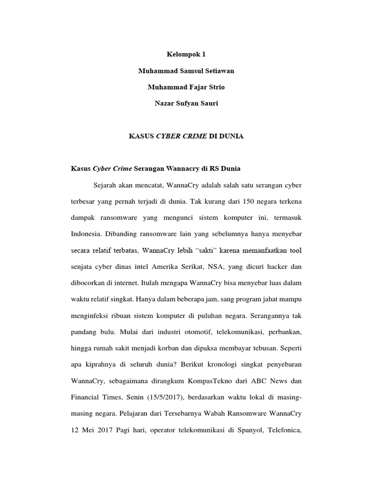 KASUS CYBER CRIME DI Dunia | PDF