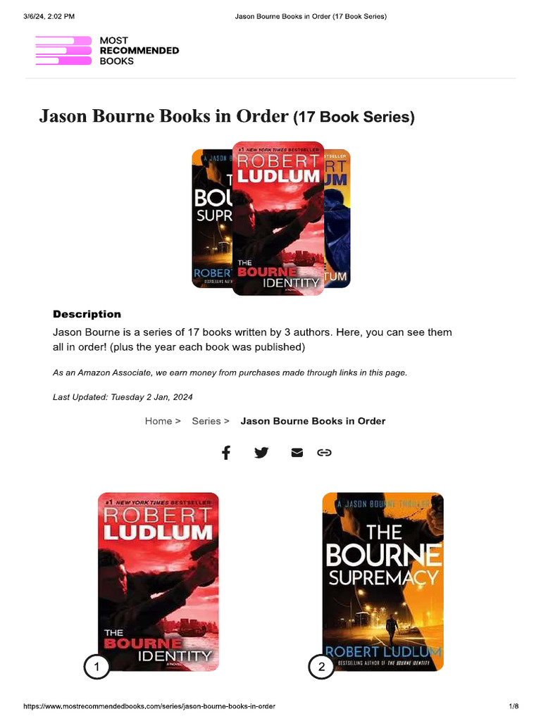 Jason Bourne Books in Order | PDF