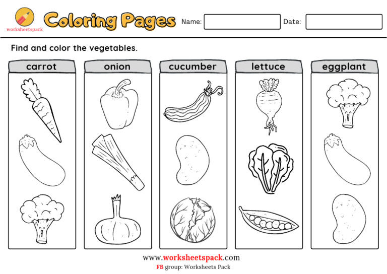 Vegetable Coloring Pages Printable | PDF