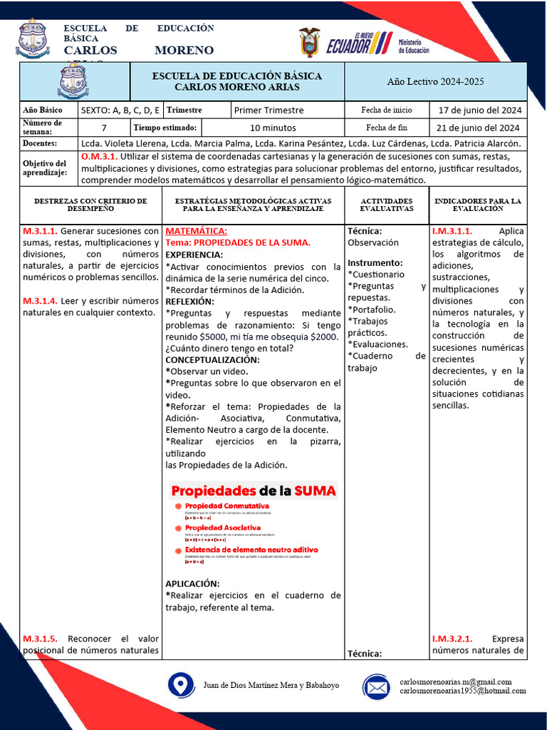 Plan de Estudios Matemáticos 2024-2025 | PDF | Palabra | Fonología