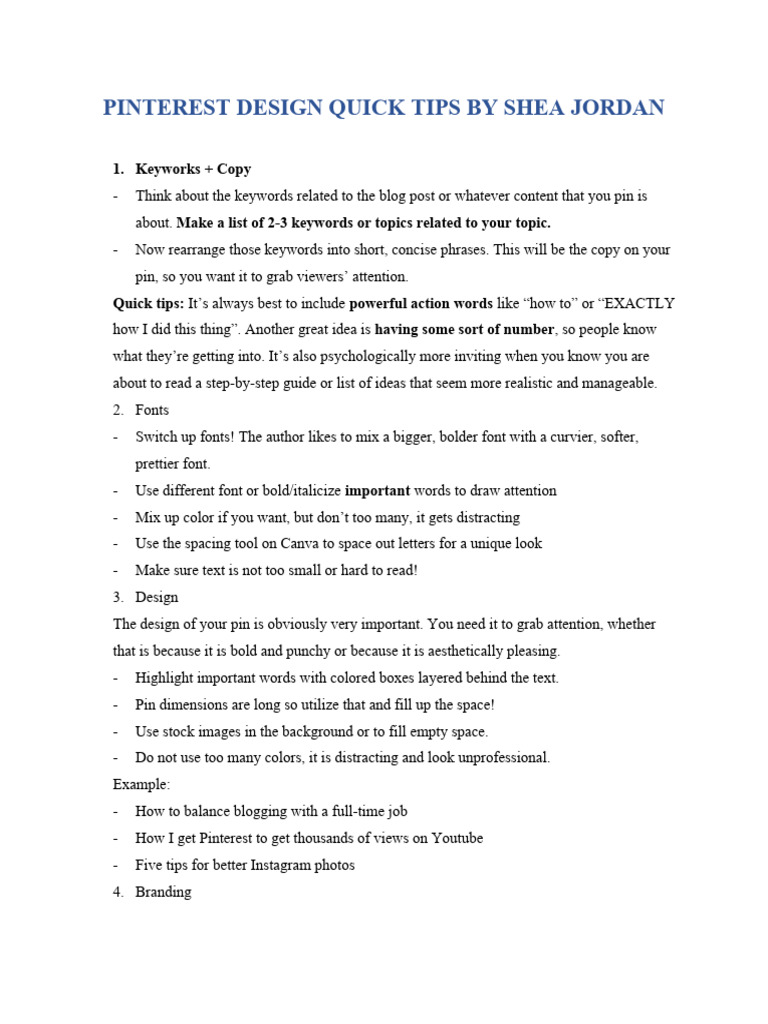 Pinterest Design Tips for Engagement | PDF