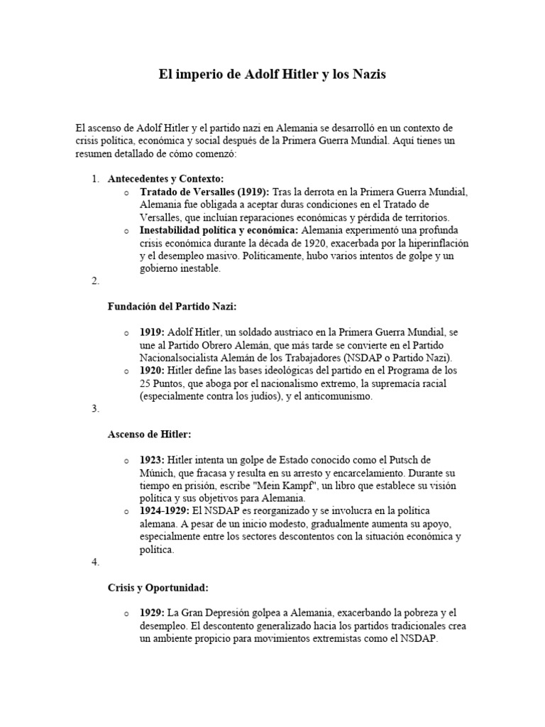 El Imperio de Adolf Hitler y Los Nazis | PDF | Alemania nazi | Adolf Hitler
