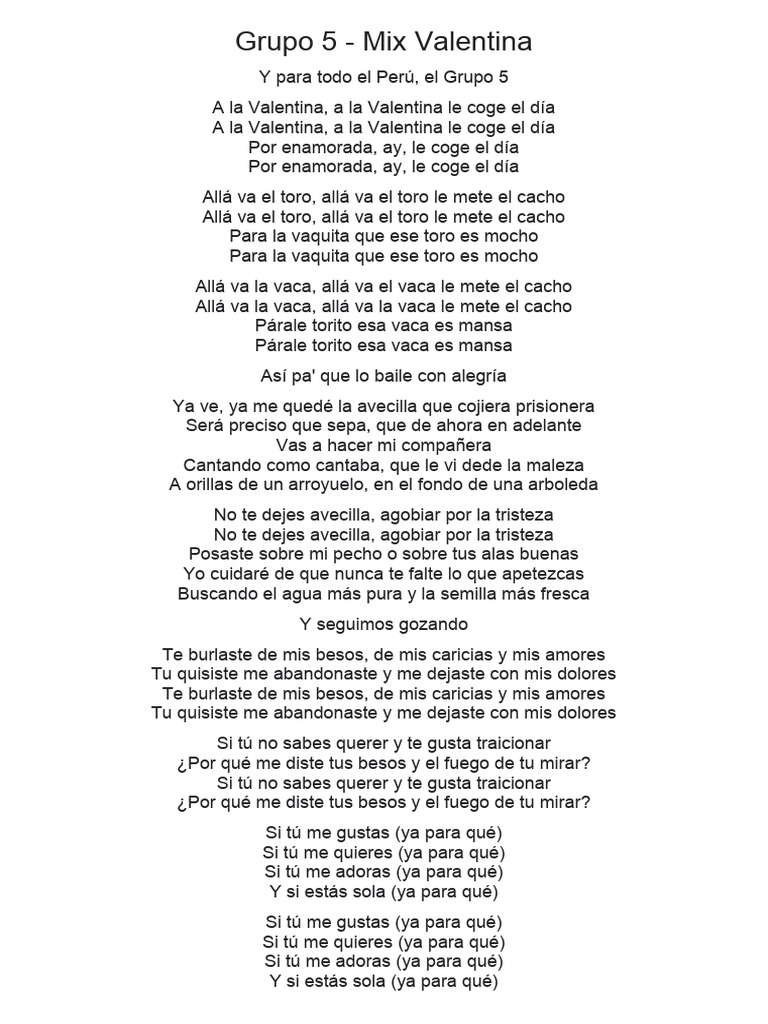 Grupo 5 LETRA | PDF | Poesía