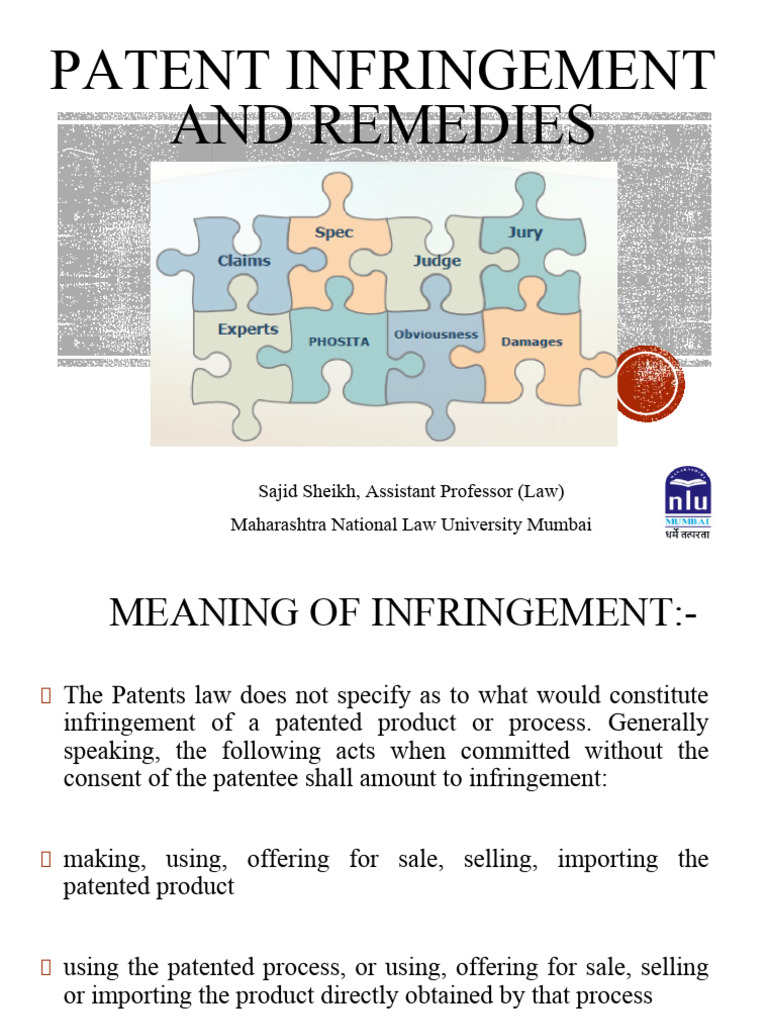 Patent Infringement and Remedies in India | PDF | Patent Infringement ...