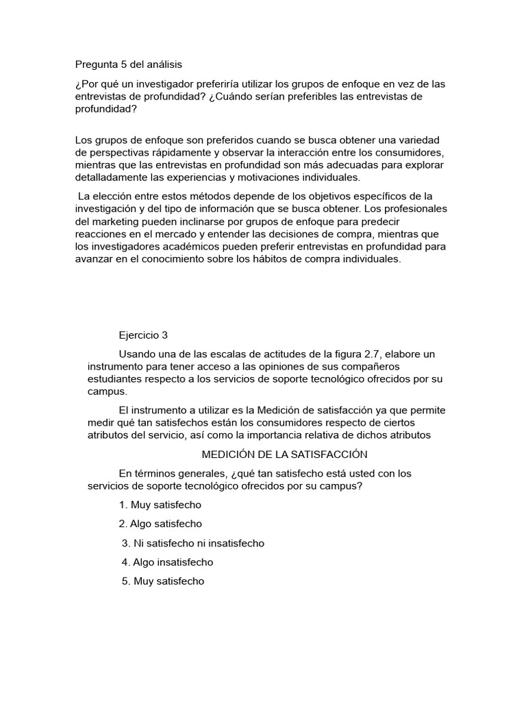 Grupos de enfoque vs. entrevistas en profundidad | PDF