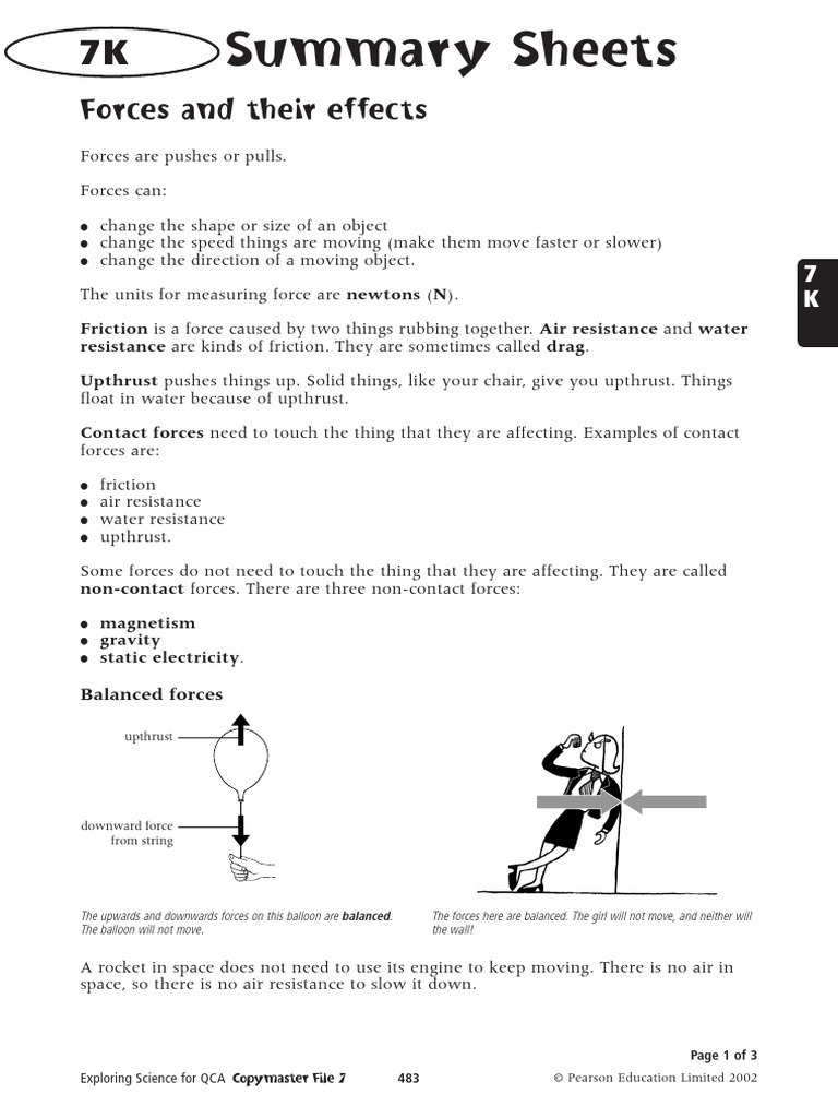 Forces Summary Pdf Force Buoyancy