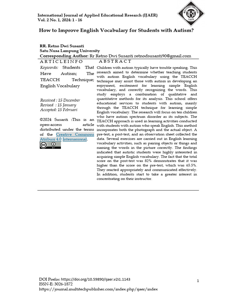 How to improve english vocabulary for students wit pdf autism