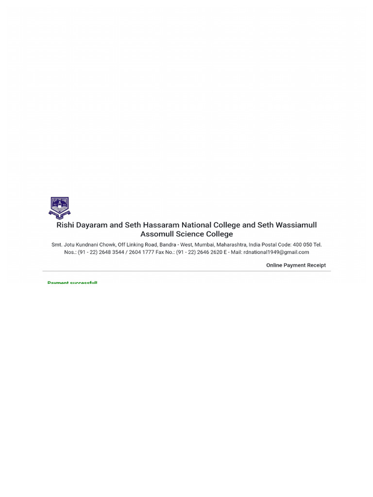 Print receipt rd college pdf