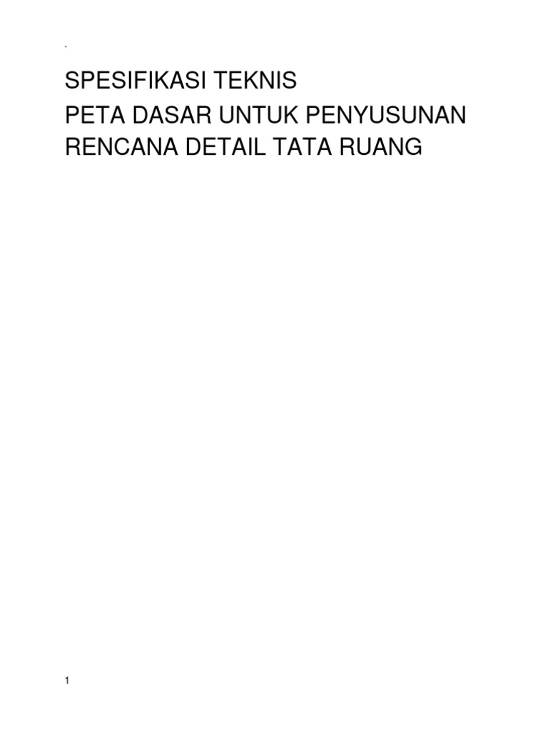 Spesifikasi Peta Dasar RDTR Indonesia | PDF