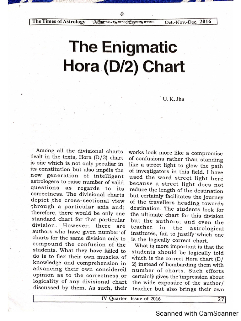The Enigmatic Hora(D2)Chart By U K Jha PDF