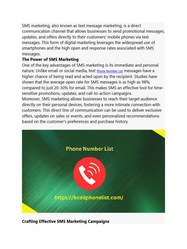 Effective SMS Marketing Strategies | PDF