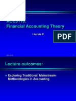 ACC3110 Financial Accounting Theory Lecture 8 Mainstream Methodologies