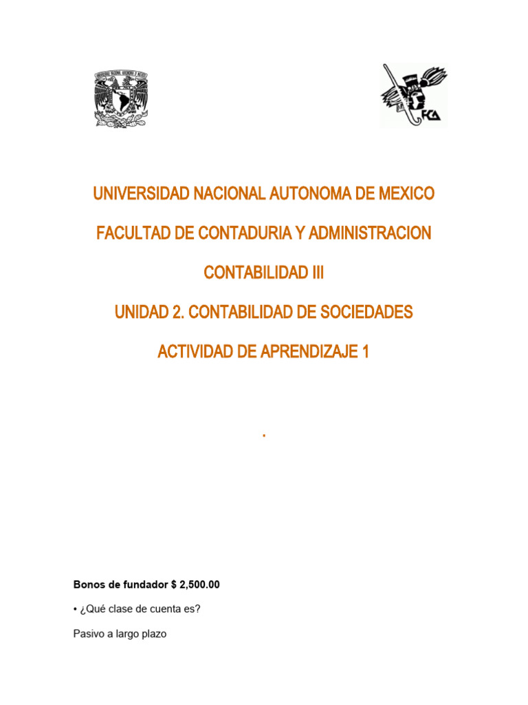 Unidad 2 Act 1 | PDF | Negocios | Finanzas y dinero