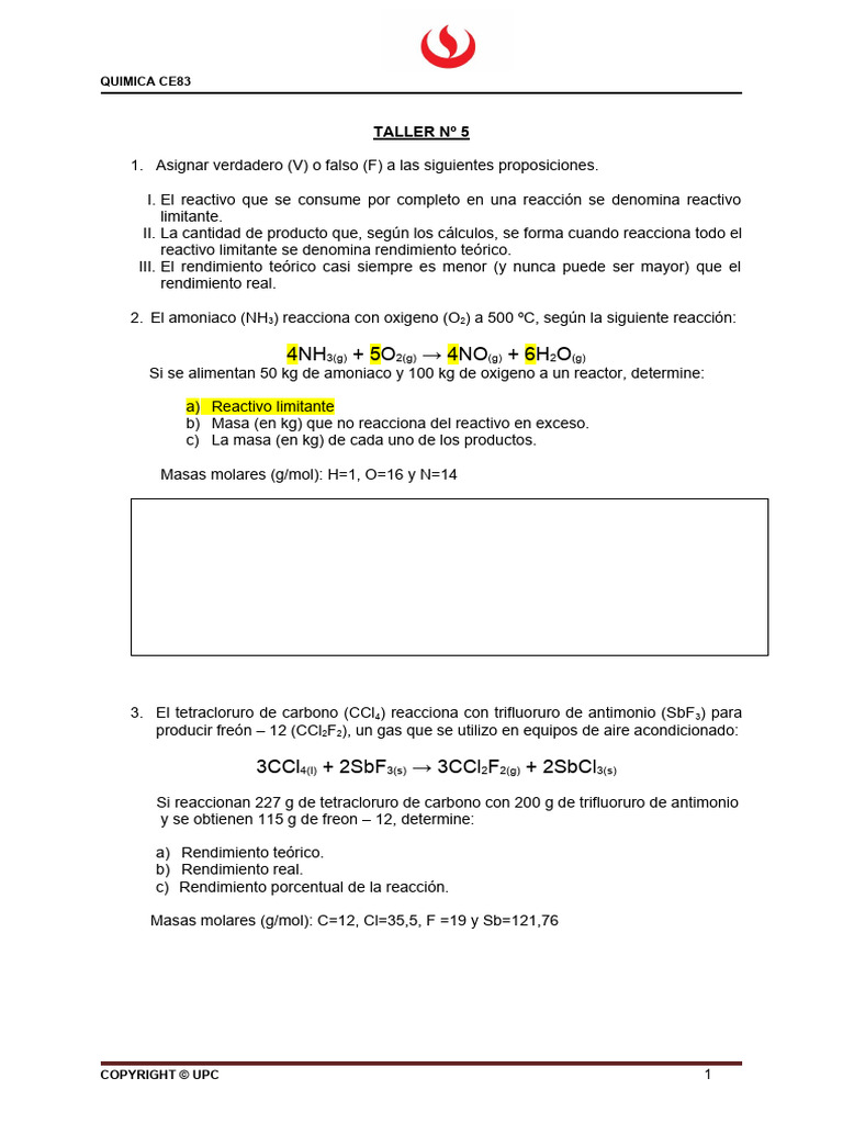 Ce83 Taller 5 Química | PDF | Zinc | Dióxido de carbono