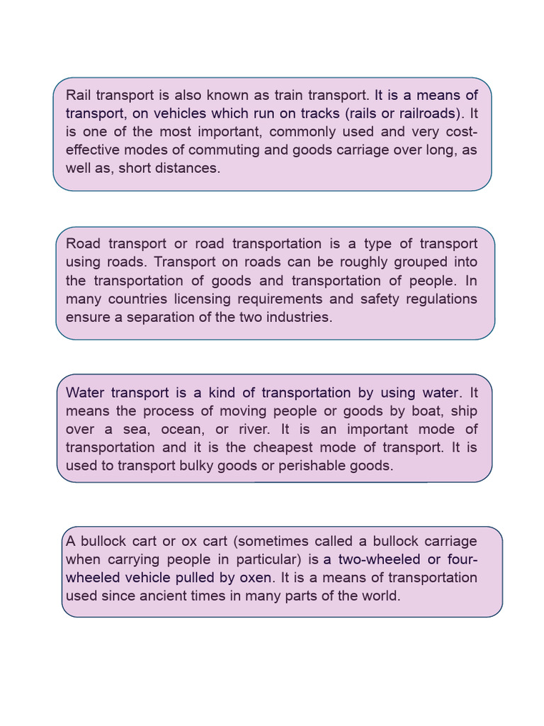Overview of Transportation Modes | PDF | Social Science | Travel