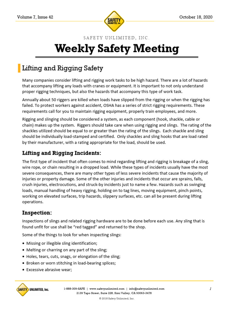 Lifting and Rigging Safety Guidelines | PDF | Rope | Manufactured Goods