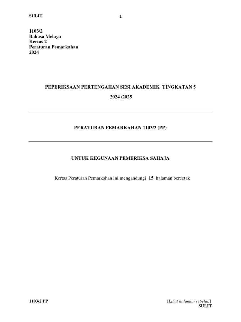 Peraturan permarkahan bm k2 ting 5 ppsa 2 24 2025 pdf