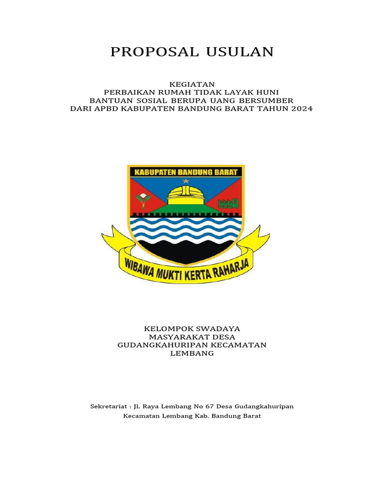 Proposal Rutilahu APBD Bandung Barat 2024 | PDF