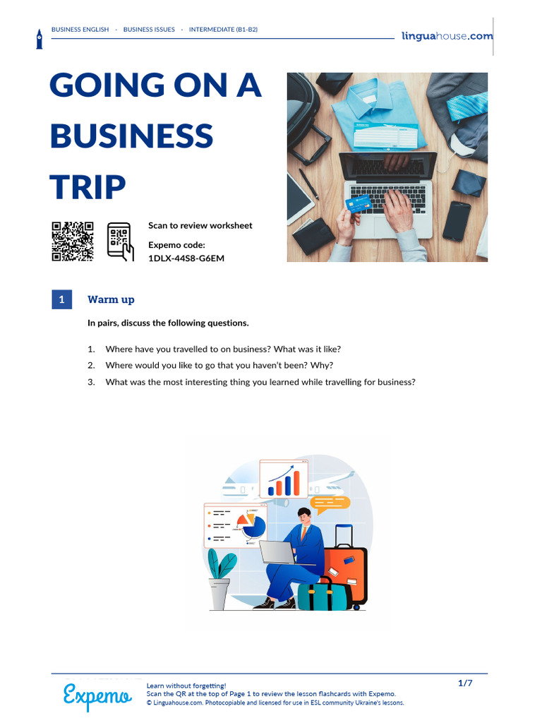 Business Trip English Vocabulary Guide | PDF | Vocabulary | Speed Reading