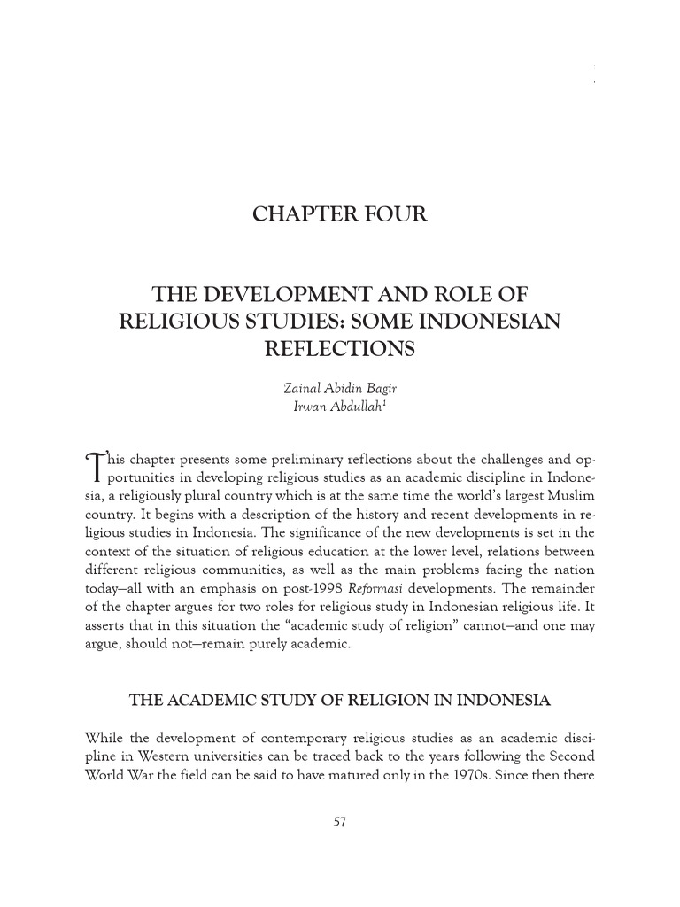 Developing Religious Studies in Indonesia | PDF | Religious Studies ...