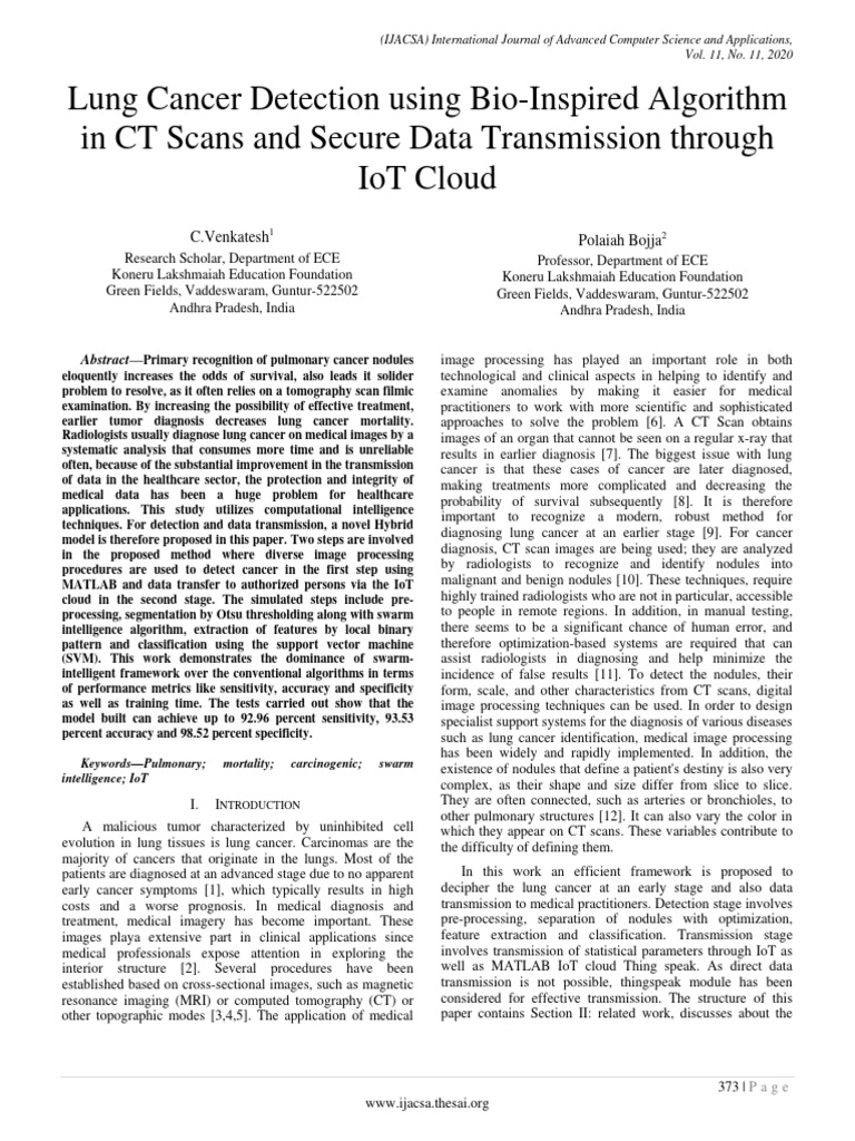 Lung Cancer Detection via IoT and AI | PDF | Image Segmentation | Ct Scan