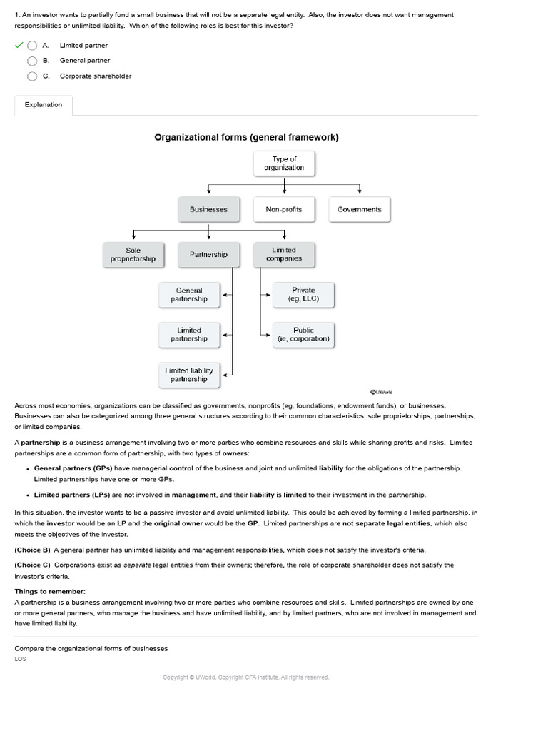 4.01 Organizational Forms, Corporate Issuer Features, and Ownership ...