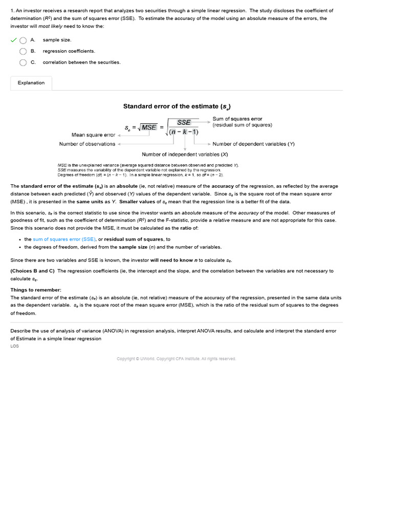 Regression Analysis and Prediction Intervals | PDF | Errors And ...